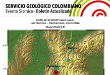 Fuerte temblor en Colombia: un sismo de 5.8 se sintió en varias regiones del país Fuerte temblor en Colombia: un sismo de 5.8 se sintió en varias regiones del país