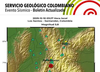 Fuerte temblor en Colombia: un sismo de 5.8 se sintió en varias regiones del país