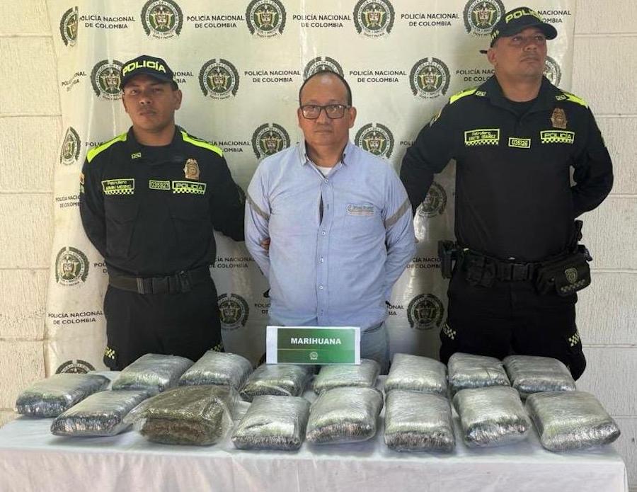 Golpe al microtráfico en Galapa: incautan 14 kilos de marihuana y capturan a un hombre de 53 años